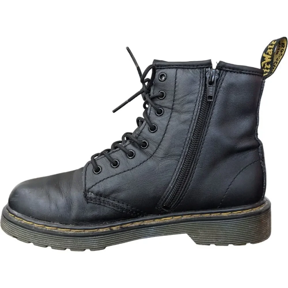 Dr. Martens Junior 1460 Softy T Leather Lace Up Boots in Black Size US 4M US 5L